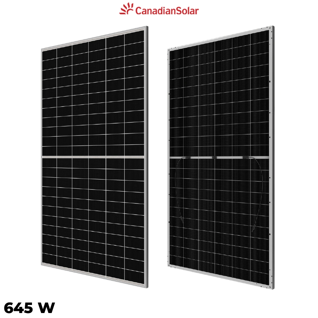 پنل خورشیدی 645 وات دوطرفه مونوکریستال CANADIAN SOLAR