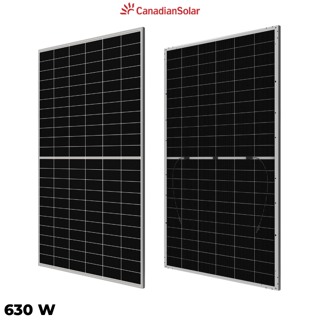 پنل خورشیدی 630 وات دوطرفه مونوکریستال CANADIAN SOLAR