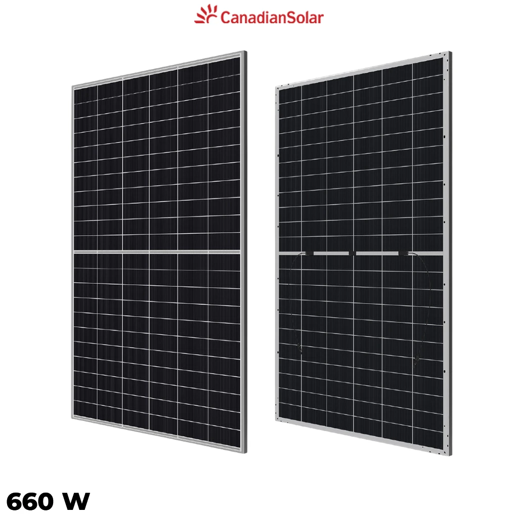 پنل خورشیدی 660 وات دوطرفه مونوکریستال CANADIAN SOLAR