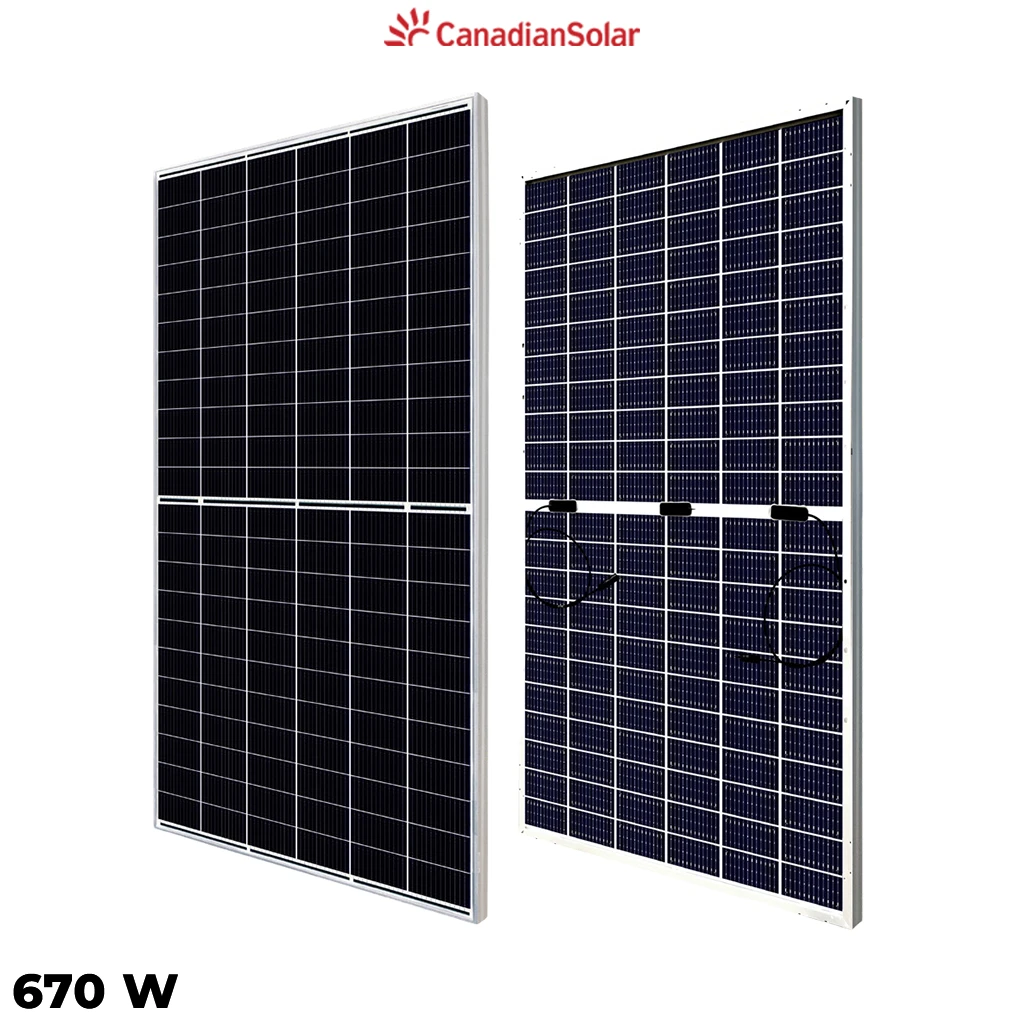 پنل خورشیدی 670 وات دوطرفه مونوکریستال CANADIAN SOLAR